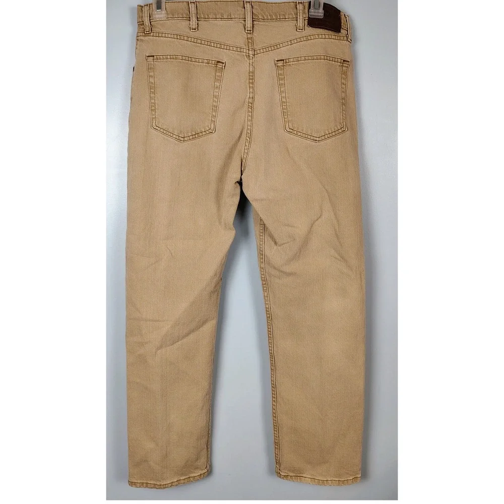Wrangler Mens Regular Fit Tan Khaki Jeans 36x30 Straight Leg  Stretch work chore